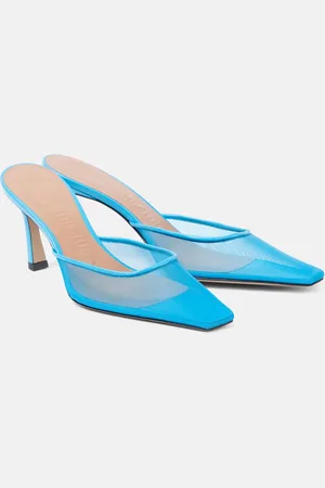The Attico Mules Juno in mesh con pelle
