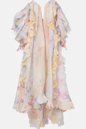 ZIMMERMANN Abito lungo Crush in organza di lino e seta