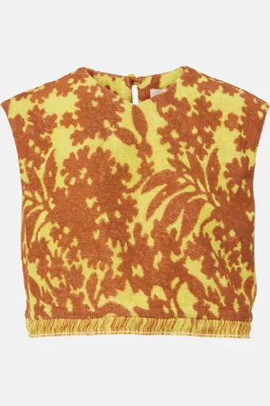 ALÉMAIS Alémais Top cropped Amarillo in misto cotone