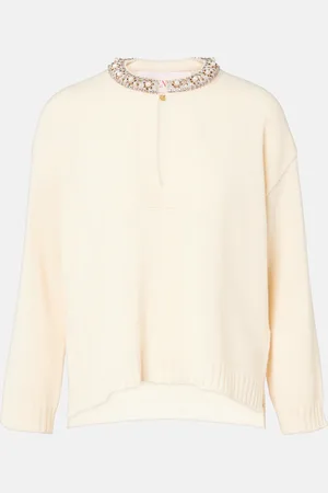 VALENTINO Pullover in lana vergine con perle bijoux