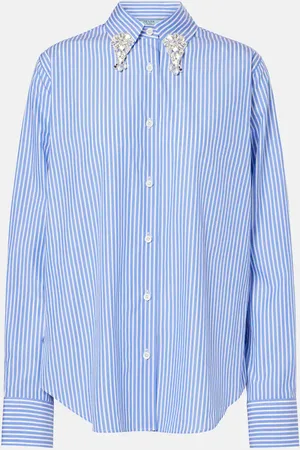 Prada Camicia in popeline di cotone a righe