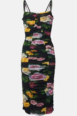 Dolce & Gabbana Abito midi in tulle con stampa