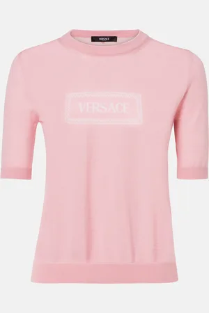 VERSACE Top in maglia con logo