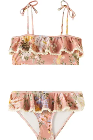 ZIMMERMANN Bikini Tallow con stampa e pizzo