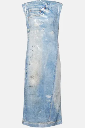 Acne Studios Abito midi con paillettes e stampa
