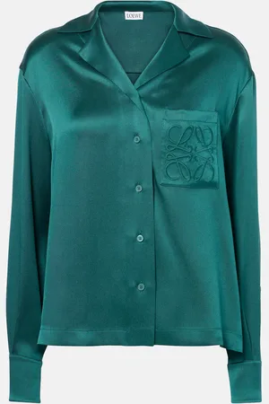 Loewe Camicia pigiama Anagram in raso di seta