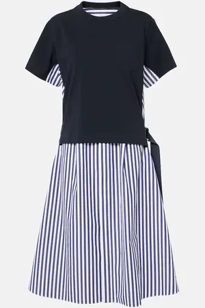 SACAI Abito chemisier in cotone a righe