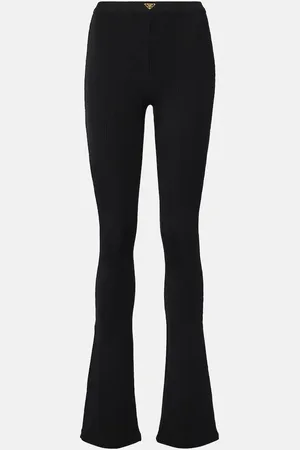 Prada Pantaloni flared in jersey a coste
