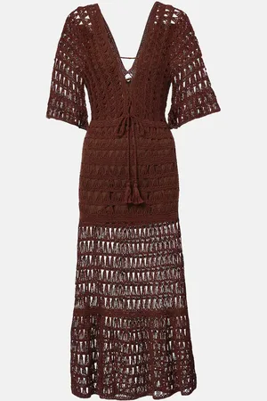 ANNA KOSTUROVA Abito midi Marissa in crochet di cotone