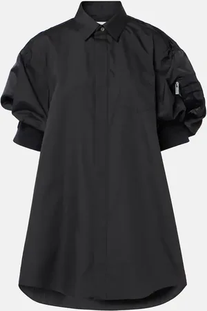 SACAI Abito chemisier in popeline e twill