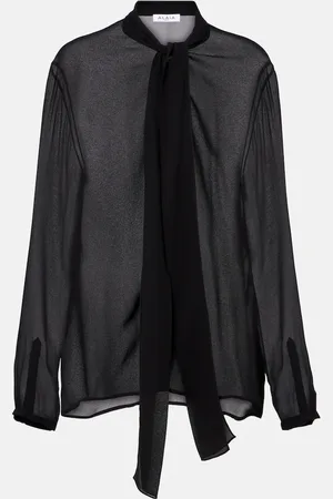 Alaïa Alaïa Blusa in georgette con fiocco