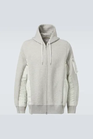 SACAI Felpa in jersey di cotone e twill tecnico