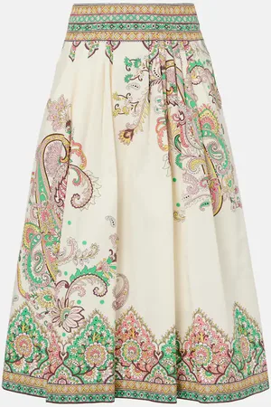 Etro Gonna midi in popeline di cotone