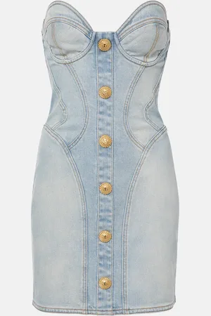 Balmain Abito bustier di jeans
