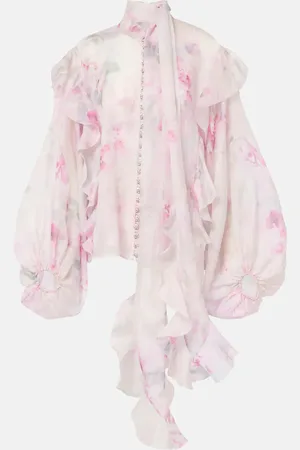 ZIMMERMANN Blusa Crush con stampa e volant