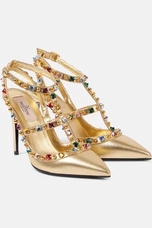 VALENTINO GARAVANI Pumps Rockstud 100 in pelle metallizzata