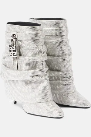 Givenchy Stivali Shark Lock in raso con cristalli