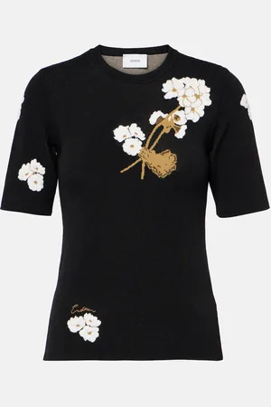 Erdem T-shirt in maglia jacquard a fiori