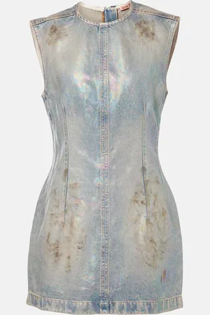 Acne Studios Abito corto in denim coated