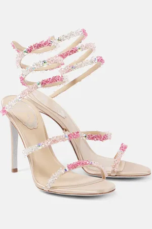 RENE CAOVILLA Sandali Cinderella in pelle con cristalli