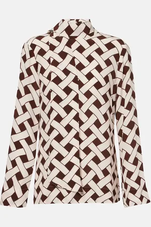 RIXO London Blusa Libra con fiocco e stampa