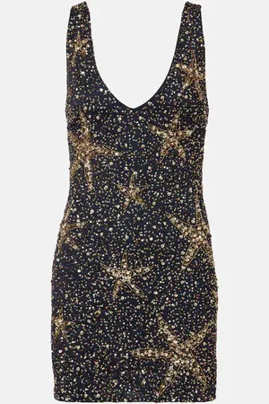 RIXO London Abito corto Star Fish con paillettes