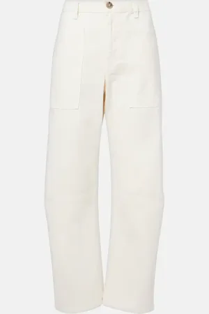 Velvet Pantaloni a gamba larga Bryle in twill di cotone
