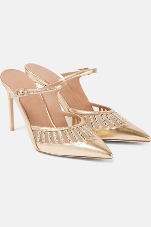 MALONE SOULIERS Mules Bardot 90 in pelle metallizzata