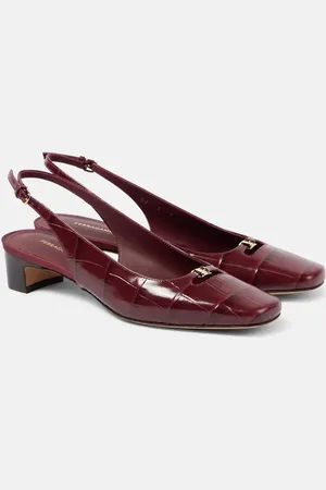 Salvatore Ferragamo Pumps slingback in pelle stampata