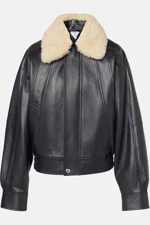 Bottega Veneta Giacca in pelle con shearling
