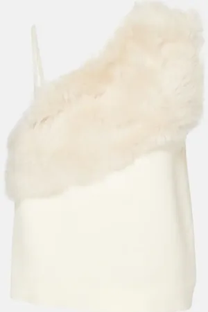 Totême Top monospalla in cady con shearling