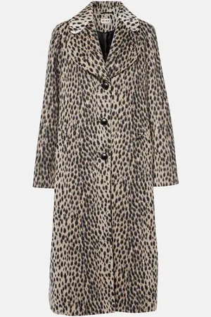 RIXO London Cappotto Rosemary con stampa leopardata