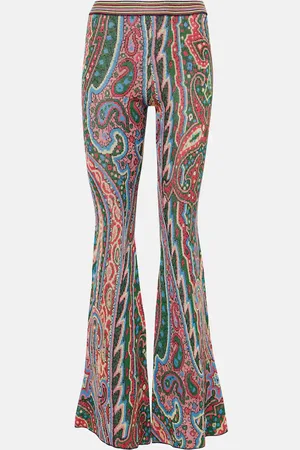 Etro Pantaloni flared in maglia jacquard