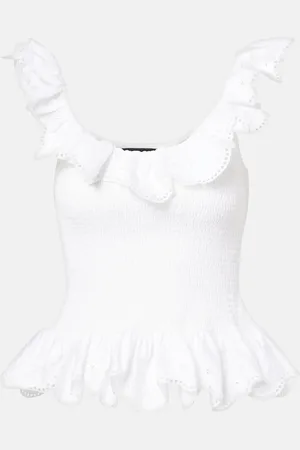 SUSAN FANG Top in cotone con volant