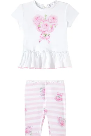 MONNALISA Baby - Top e leggings in misto cotone