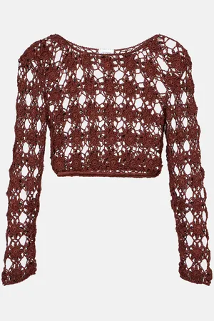 ANNA KOSTUROVA Top cropped Bella in crochet di cotone