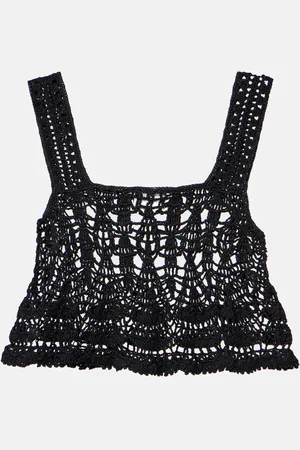ANNA KOSTUROVA Top cropped Cotillion in crochet