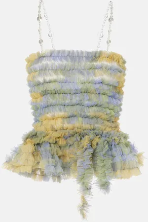 SUSAN FANG Top in tulle con perline