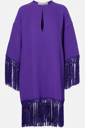 VALENTINO Abito corto in Cady Couture con frange