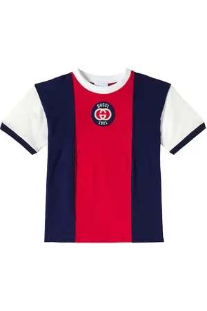 Gucci T-shirt in cotone color-block con logo