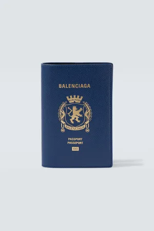 Balenciaga Porta passaporto in pelle con stampa