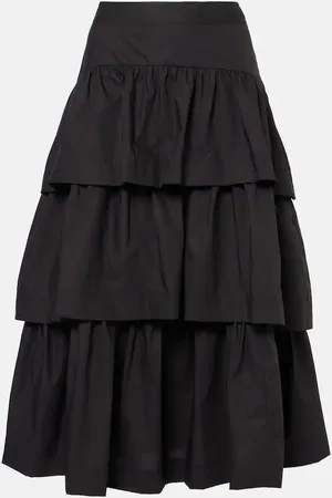 ULLA JOHNSON Gonna midi Winnie in cotone a balze