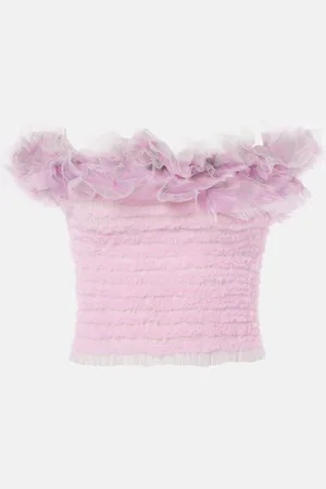 SUSAN FANG Top off-shoulder in tulle