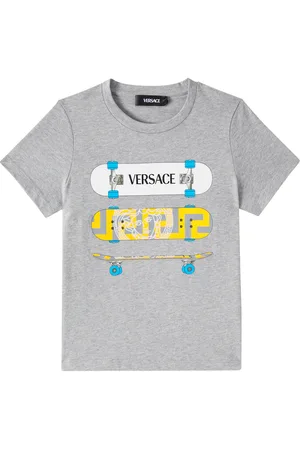 VERSACE T-shirt in jersey di cotone con stampa