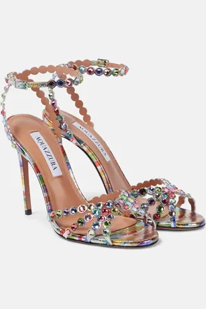 Aquazzura Sandali Tequila 105 in pelle con cristalli