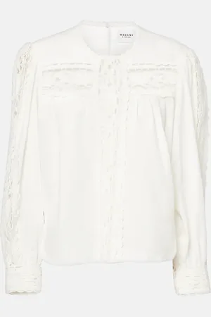 Marant Etoile Top Valmira in lino e cotone con ricamo