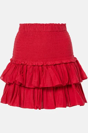 Marant Etoile Minigonna Naomi in misto cotone a balze