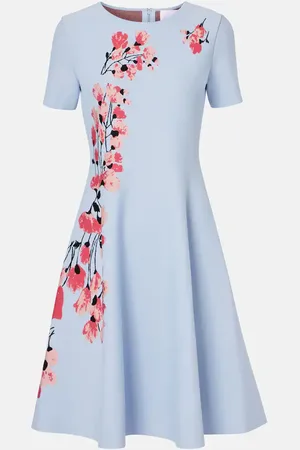 Carolina Herrera Abito midi in jacquard floreale