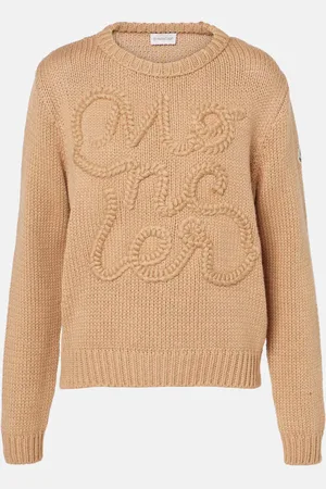 Moncler Pullover in cotone con logo ricamato
