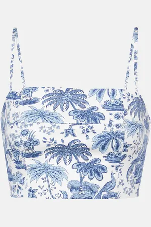 Staud Top cropped Federico in cotone con stampa